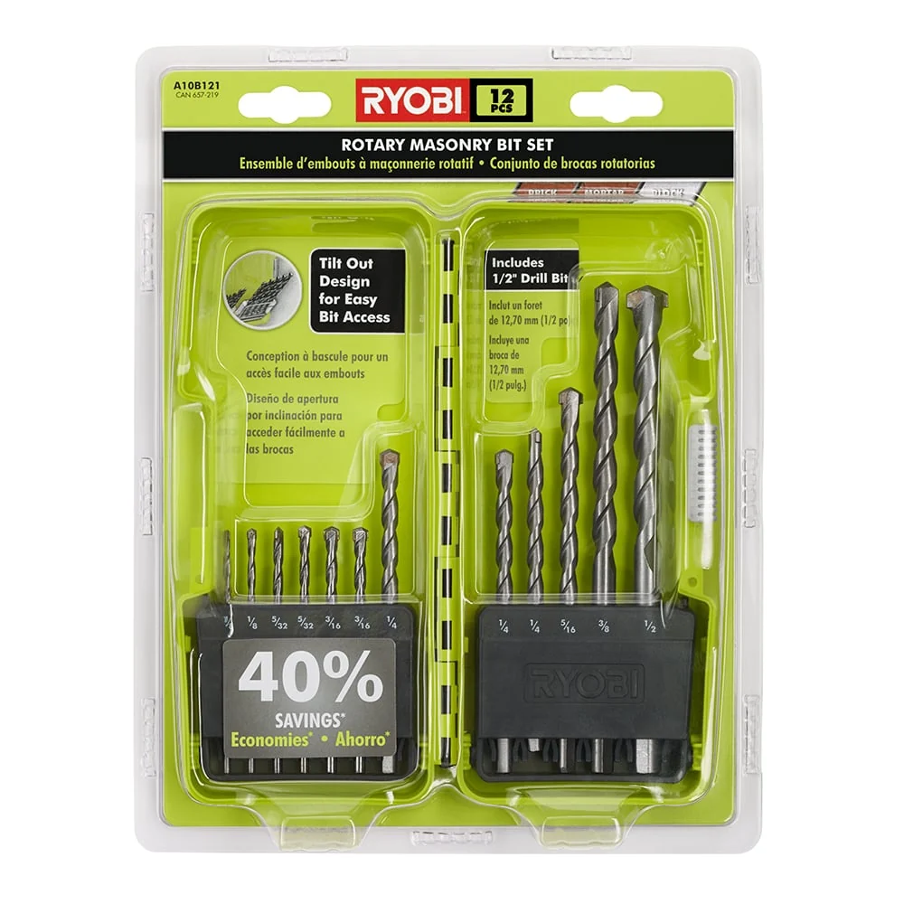 12 PC. Rotary Masonry Bit Set