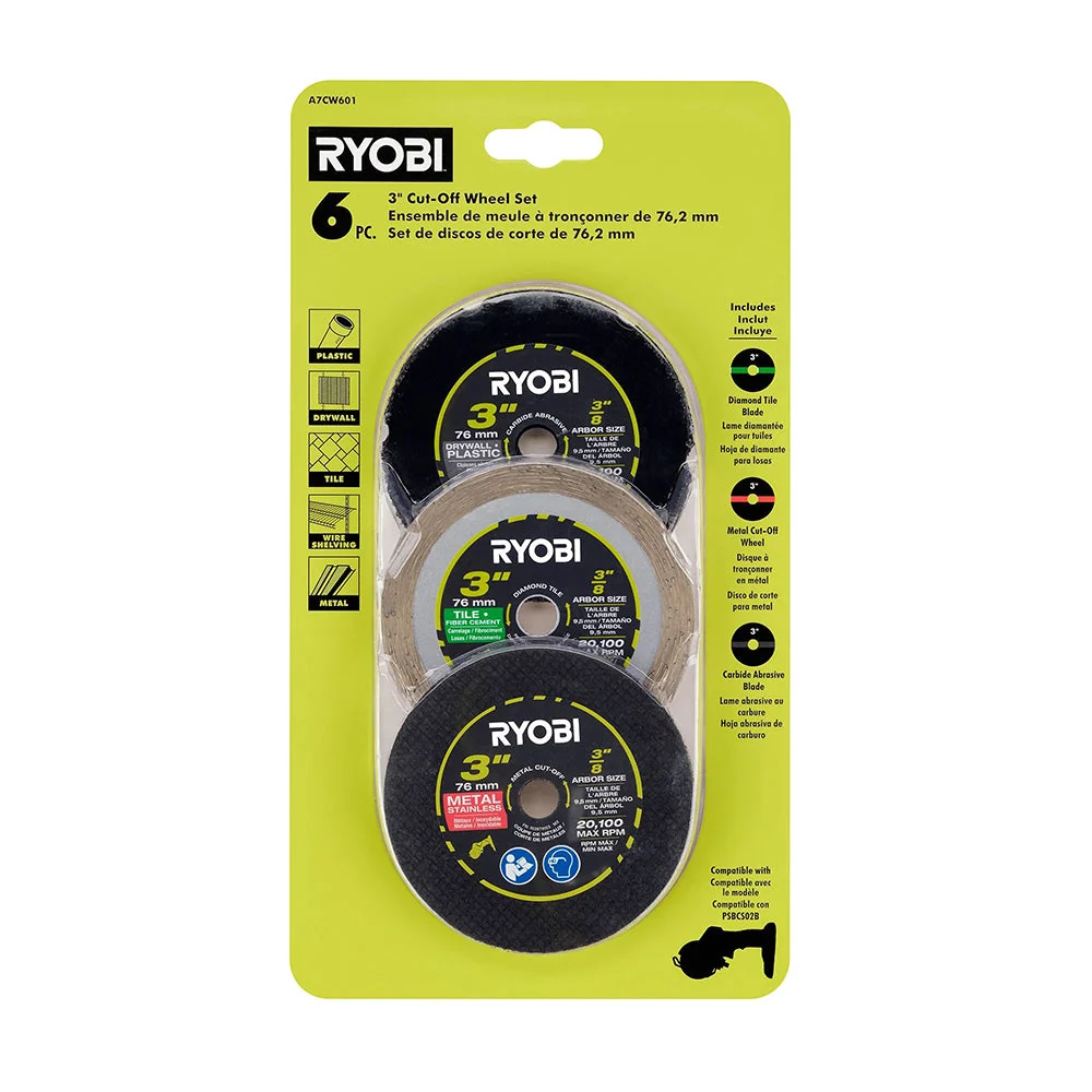 6 PC. 3" Cut-Off Wheel Set