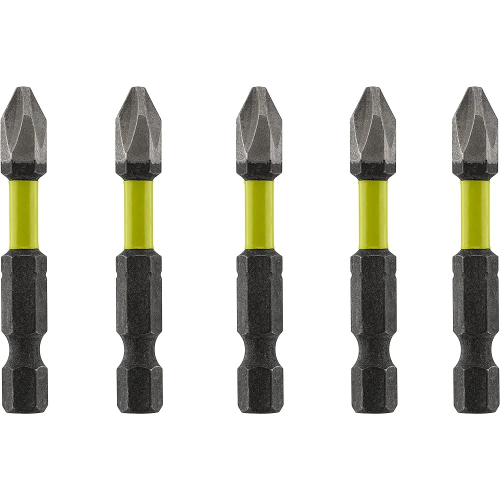 5 PC. 2" PH2 Diamond Grit Impact Drive Bits - Image 2