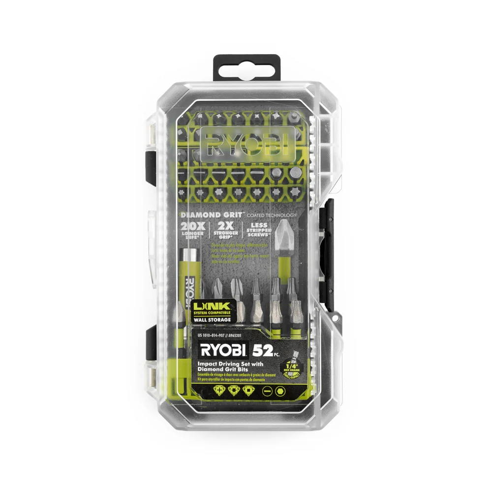 52 PC. Impact Drive Bit Set with Diamond Grit Bits