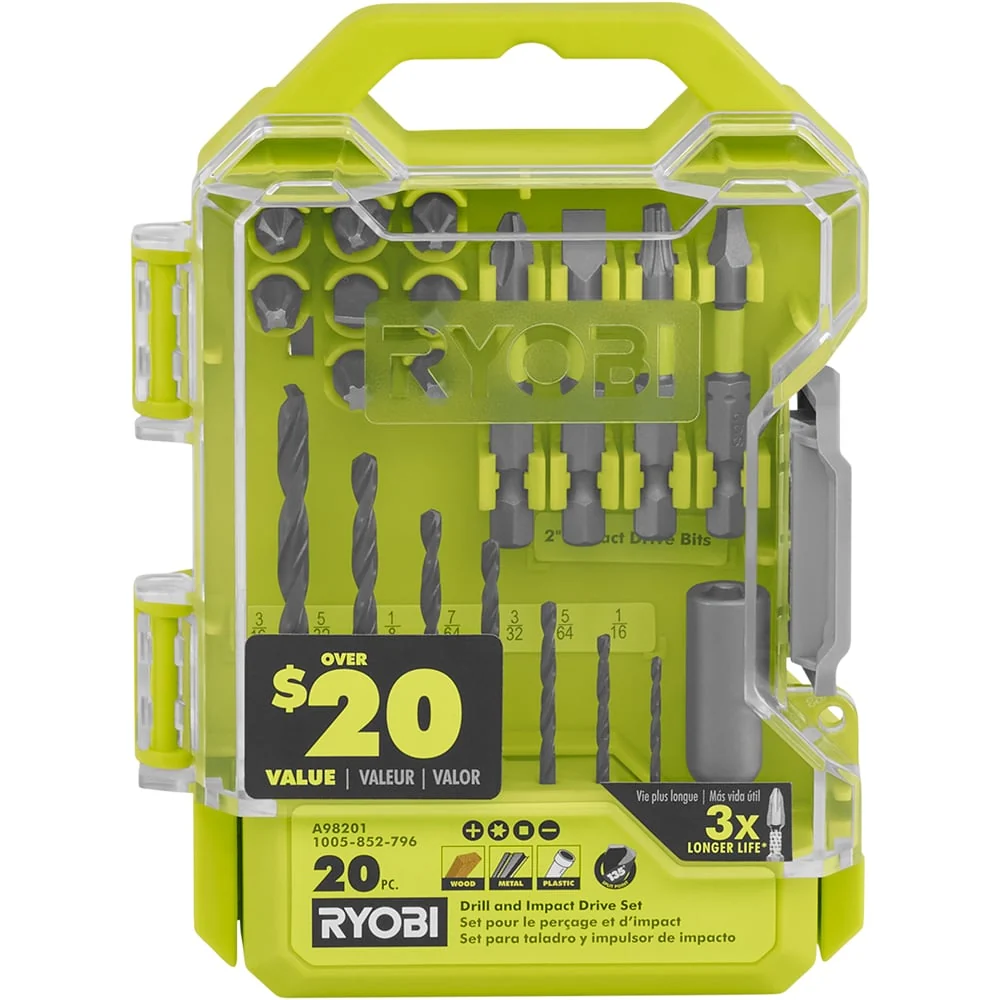 20 PC. Drill and Impact Drive Set