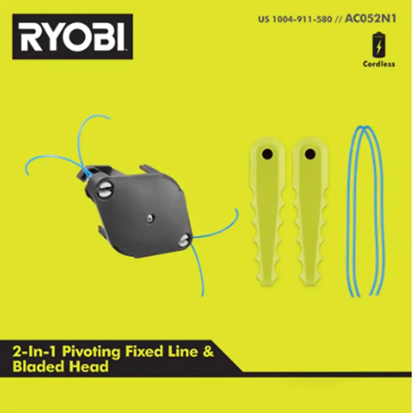 2-IN-1 Pivoting Fixed Line and Bladed Trimmer Head