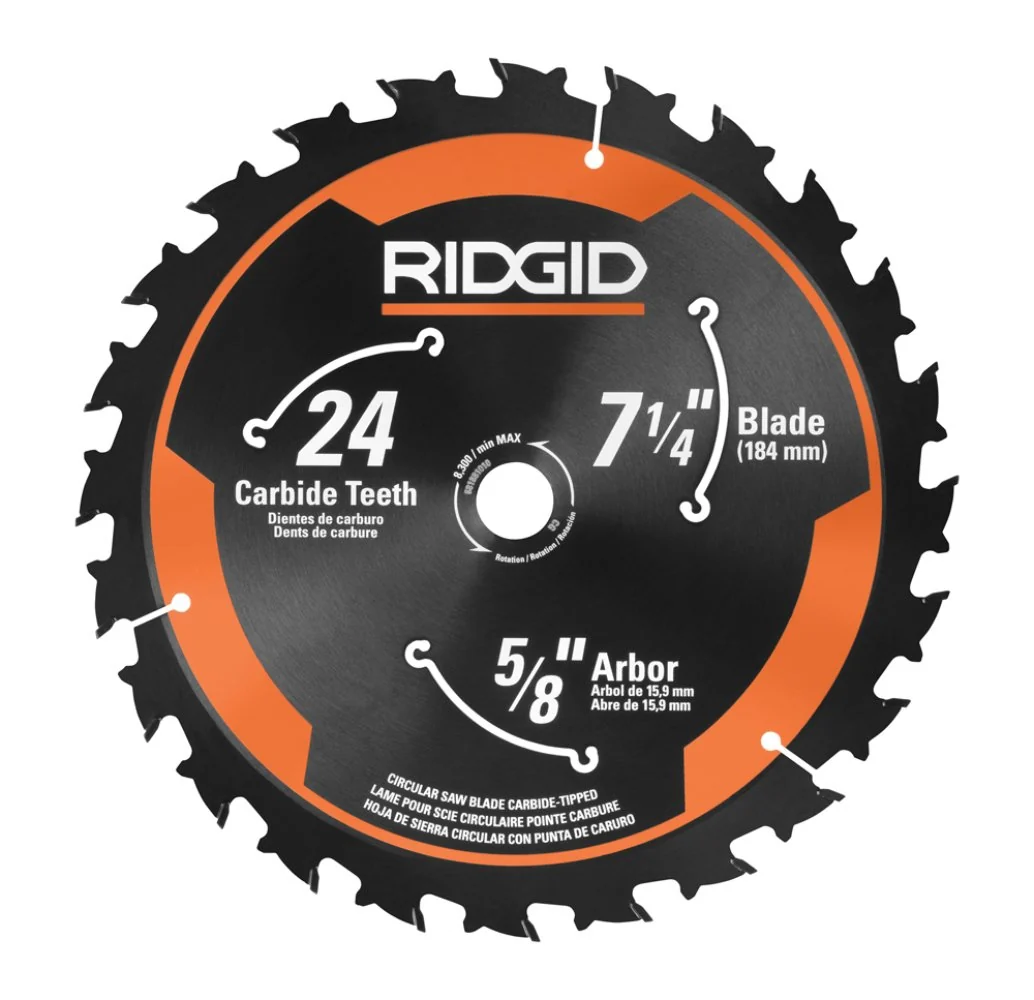 7-1/4" 24T Carbide Thin Kerf Circular Saw Blade
