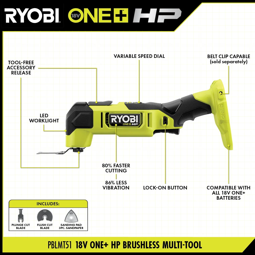ONE+ HP 18V Brushless Cordless Multi-Tool Kit - Image 7