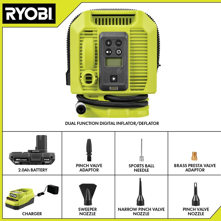 18V ONE+ Dual Function Digital Inflator/Deflator Kit - Image 2
