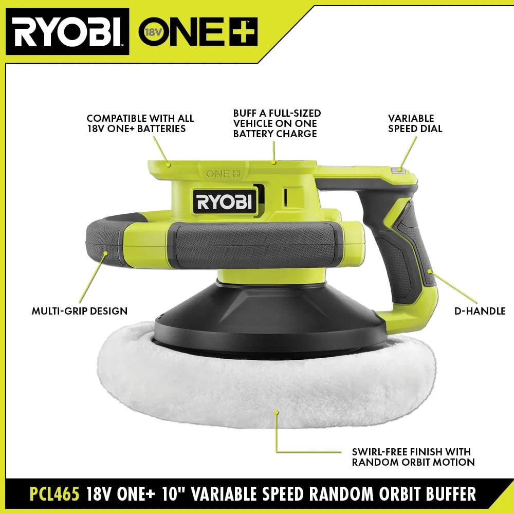 18V ONE+ 10" Variable Speed Random Orbit Buffer - Image 5