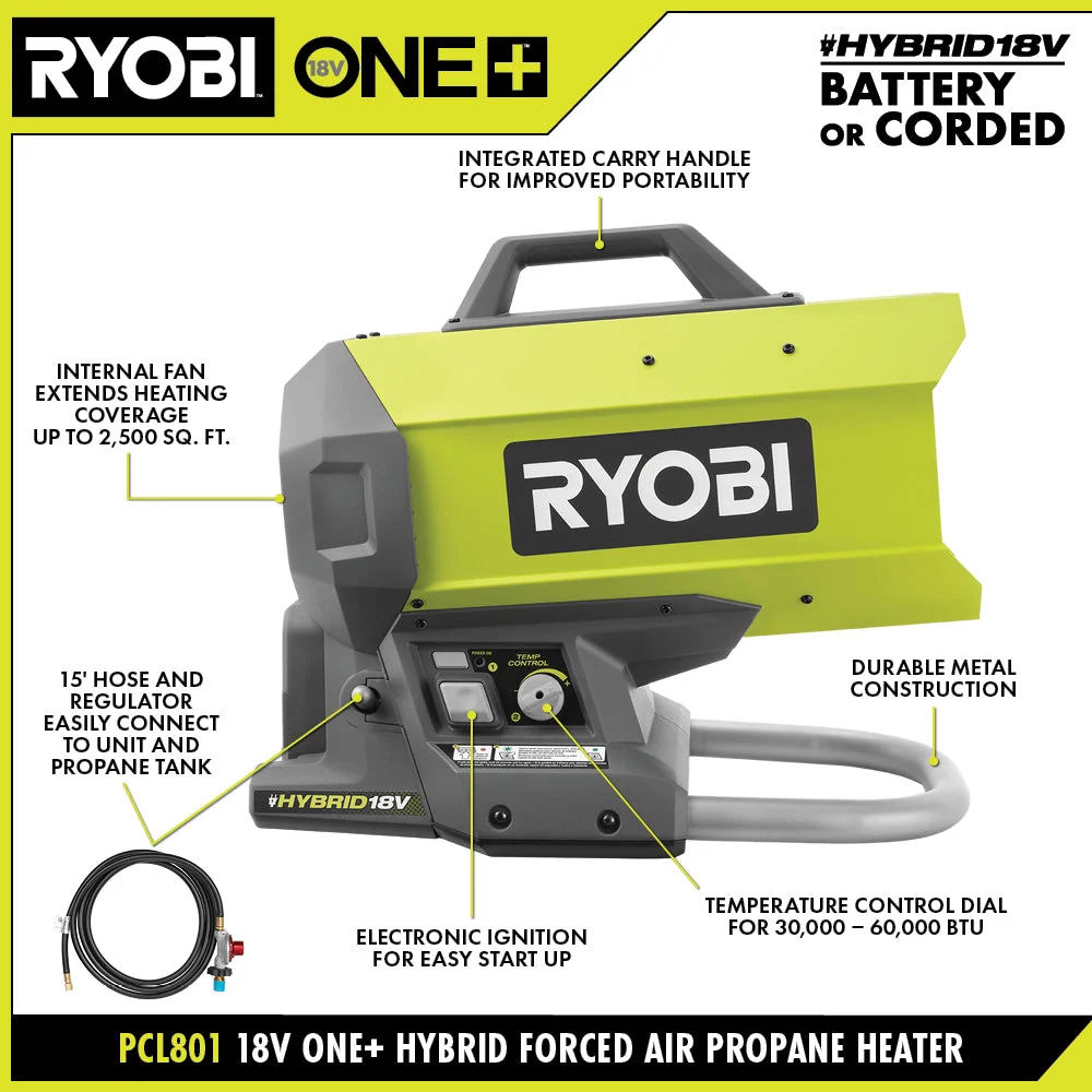 18V ONE+ Hybrid Forced Air Propane Heater - Image 6
