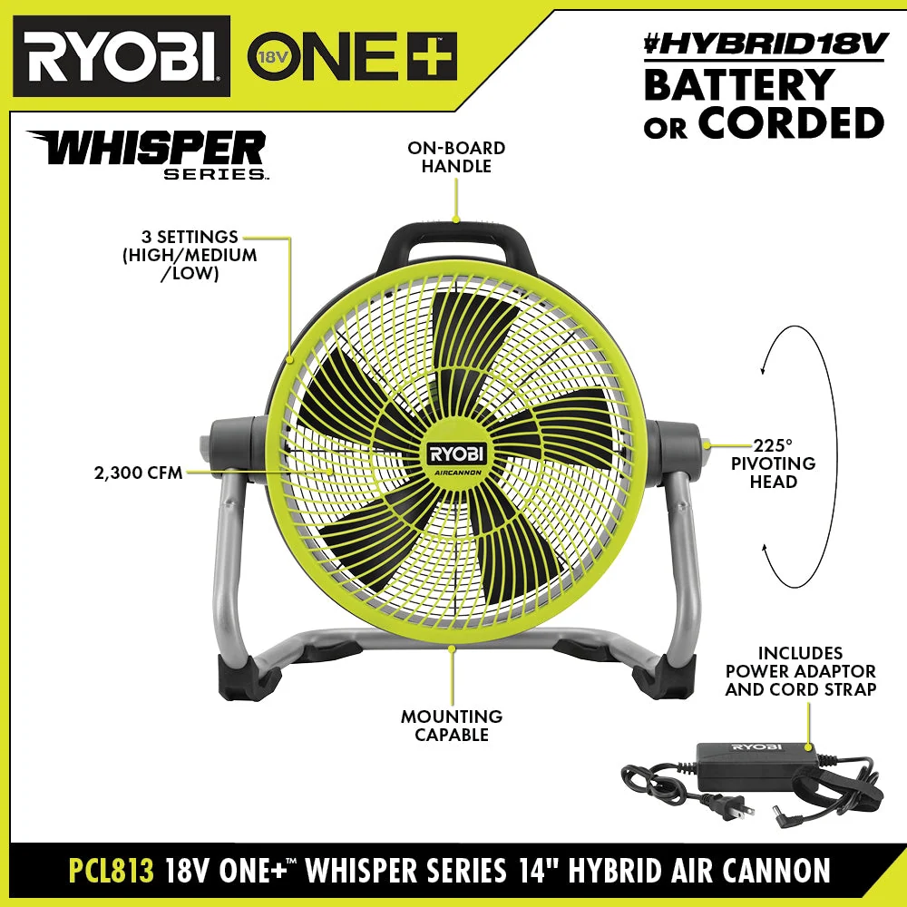 18V ONE+ Hybrid WHISPER Series 14" Air Cannon Fan Kit - Image 5