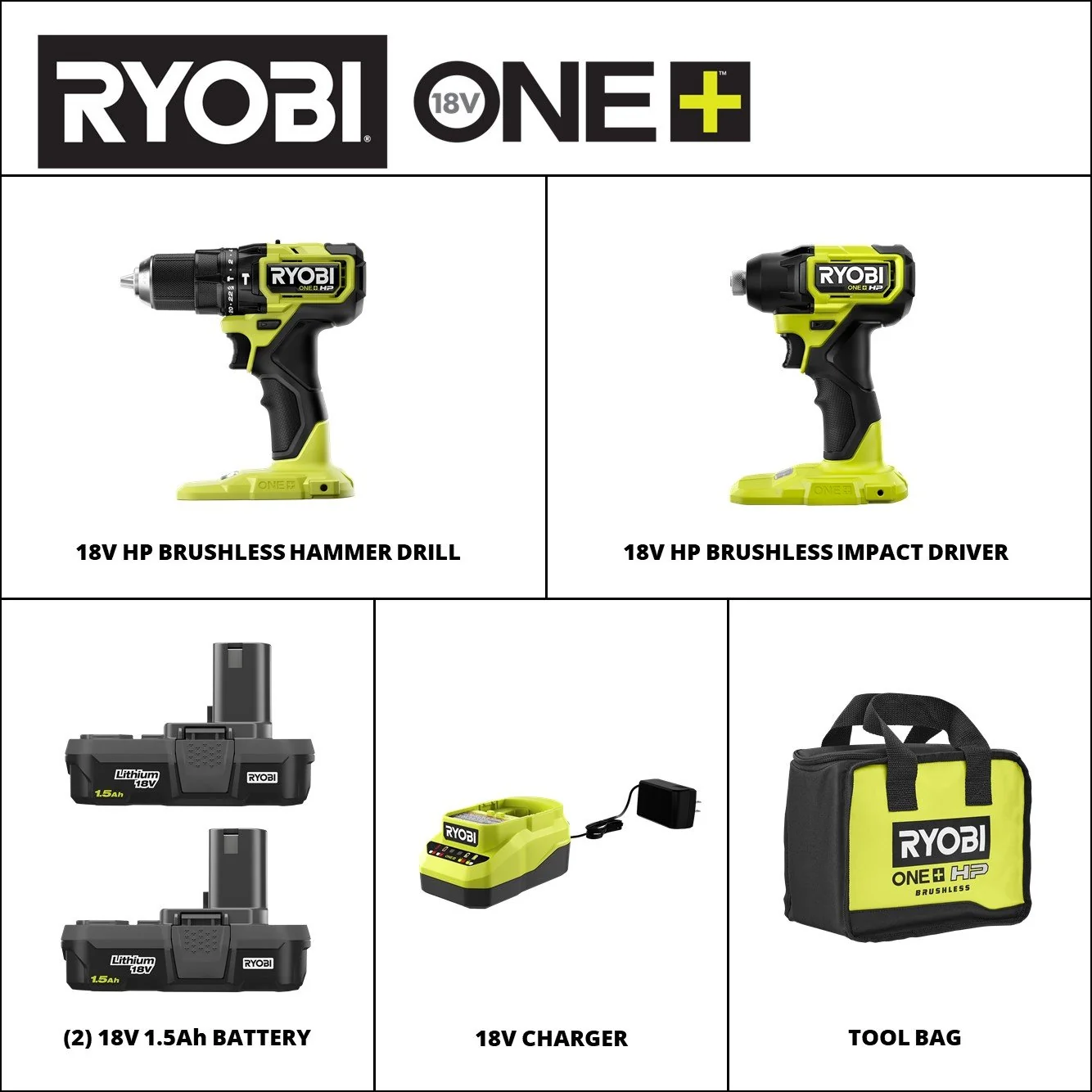 18V ONE+ HP Compact Brushless 2-Tool Combo Kit - Image 4