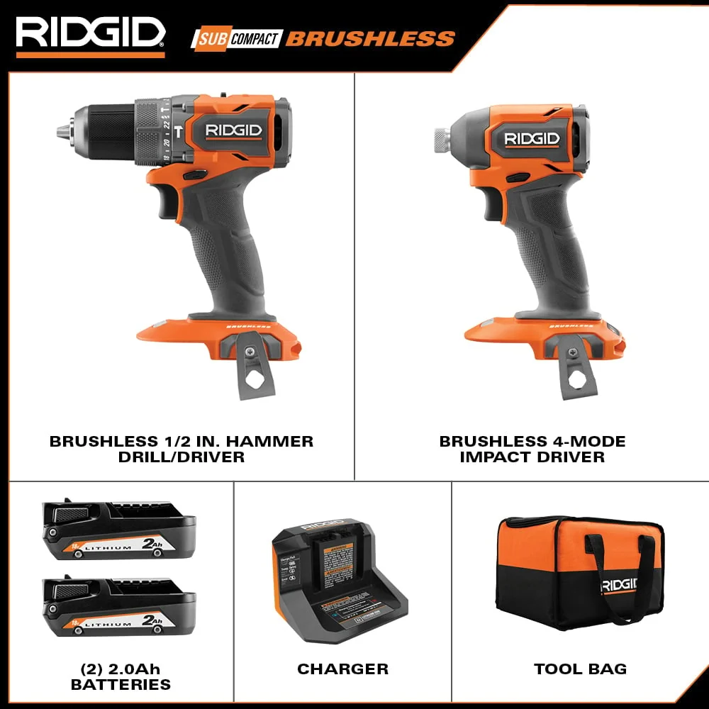 18V SubCompact Brushless 2-Tool Combo Kit - Image 4