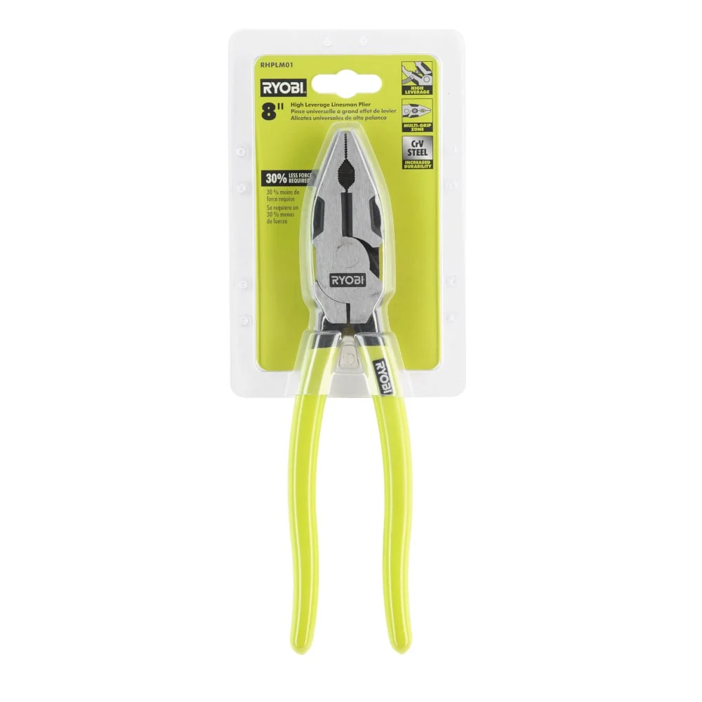 8" High Leverage Linesman Pliers - Image 2