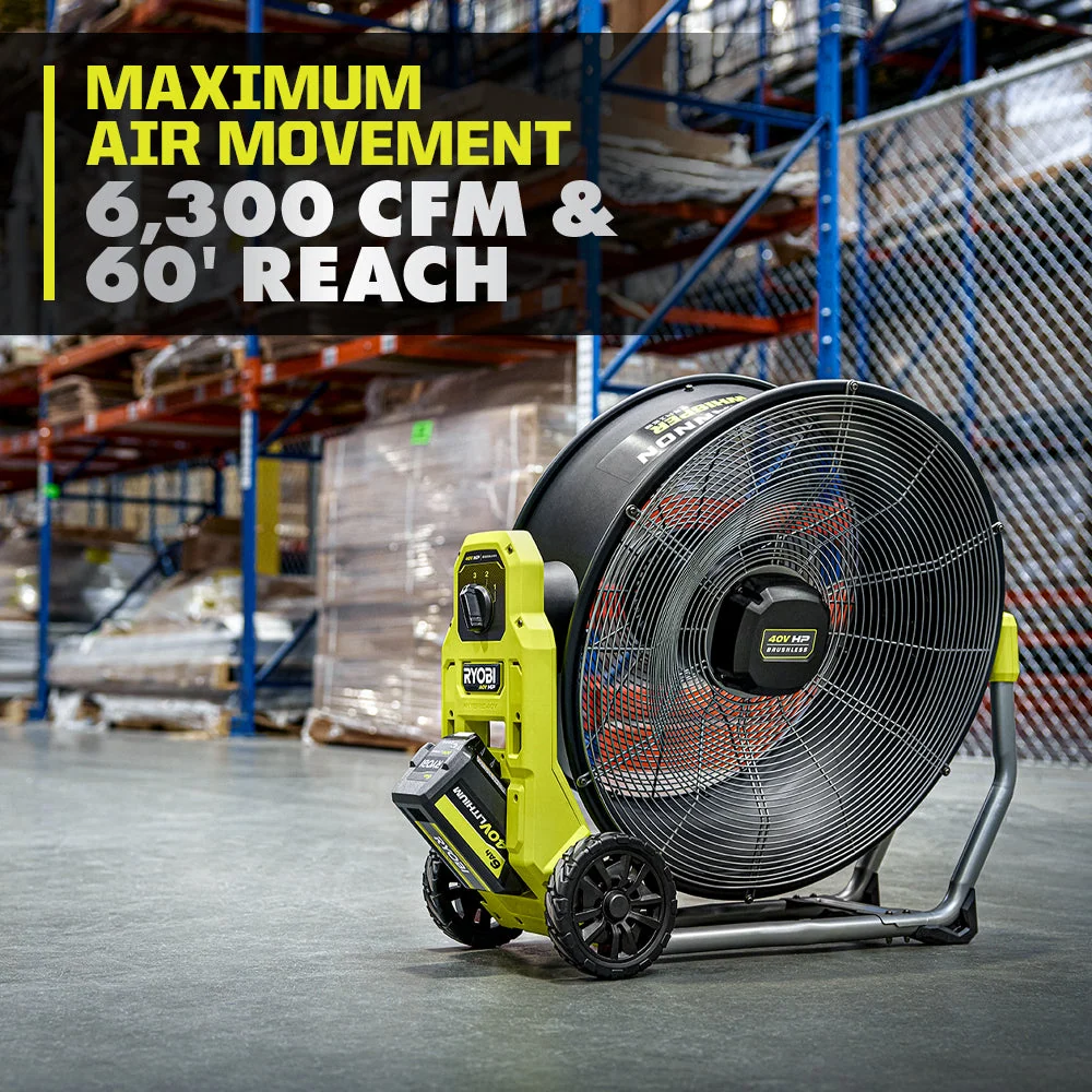 40V HP Brushless Hybrid WHISPER SERIES 20" Air Cannon Fan - Image 2