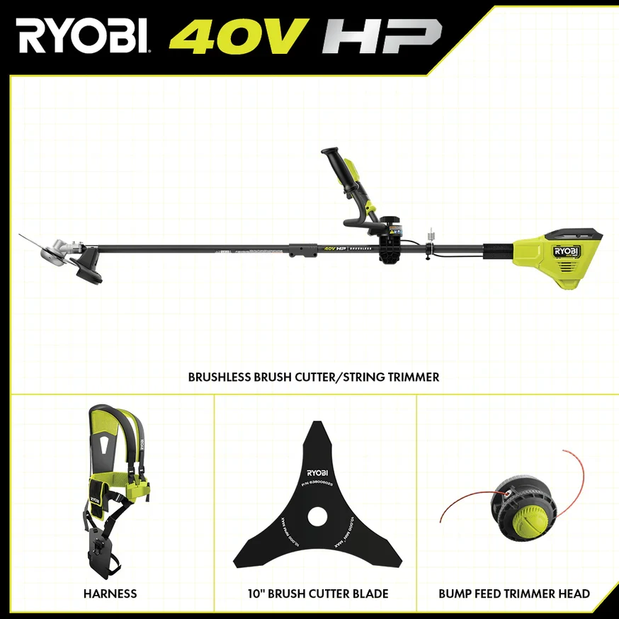 40V HP Brushless Brush Cutter/String Trimmer - Image 2